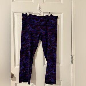 lululemon athletica Dark Purple Camouflage capri Leggings